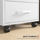 HOMCOM 3 Drawer File Cabinet, Mobile Filing Cabinet on Wheels for Home Office, Study, White - anydaydirect