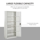 Vinsetto Cool Rolled Steel Tall Office Lockable Filing Cabinet 2 Doors 4 Internal Adjustable Shelves Bookcase Cabinet Storage Unit 80 L x 40 W x 184 cm - anydaydirect