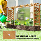 Outsunny Raised Planter with Trellis, Wooden Raised Bed for Garden with Hanging Roof and Drainage Holes, Outdoor Planter Box - anydaydirect