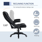Vinsetto Ergonomic Office Chair Comfortable Desk Chair with Armrests Adjustable Height Reclining and Tilt Function Black - anydaydirect