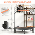 HOMCOM 45" Foldable Mini Fitness Trampoline, with Adjustable Foam Handle, Orange - anydaydirect