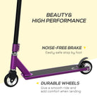 HOMCOM Stunt Scooter, 360° Entry Level Tricks Scooter w/ Lightweight Aluminium Deck and ABEC 7 Bearing, For Age 14+ Beginners, Purple - anydaydirect