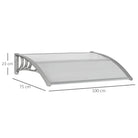 Outsunny Door Canopy Awning Outdoor Window Rain Shelter Cover for Front/Back Door Porch Clear 100 x 75cm - anydaydirect