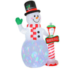 HOMCOM 2.4m Tall Christmas Inflatable Snowman with Street Lamp, Lighted for Home Indoor Outdoor Garden Lawn Decoration Party Prop - anydaydirect