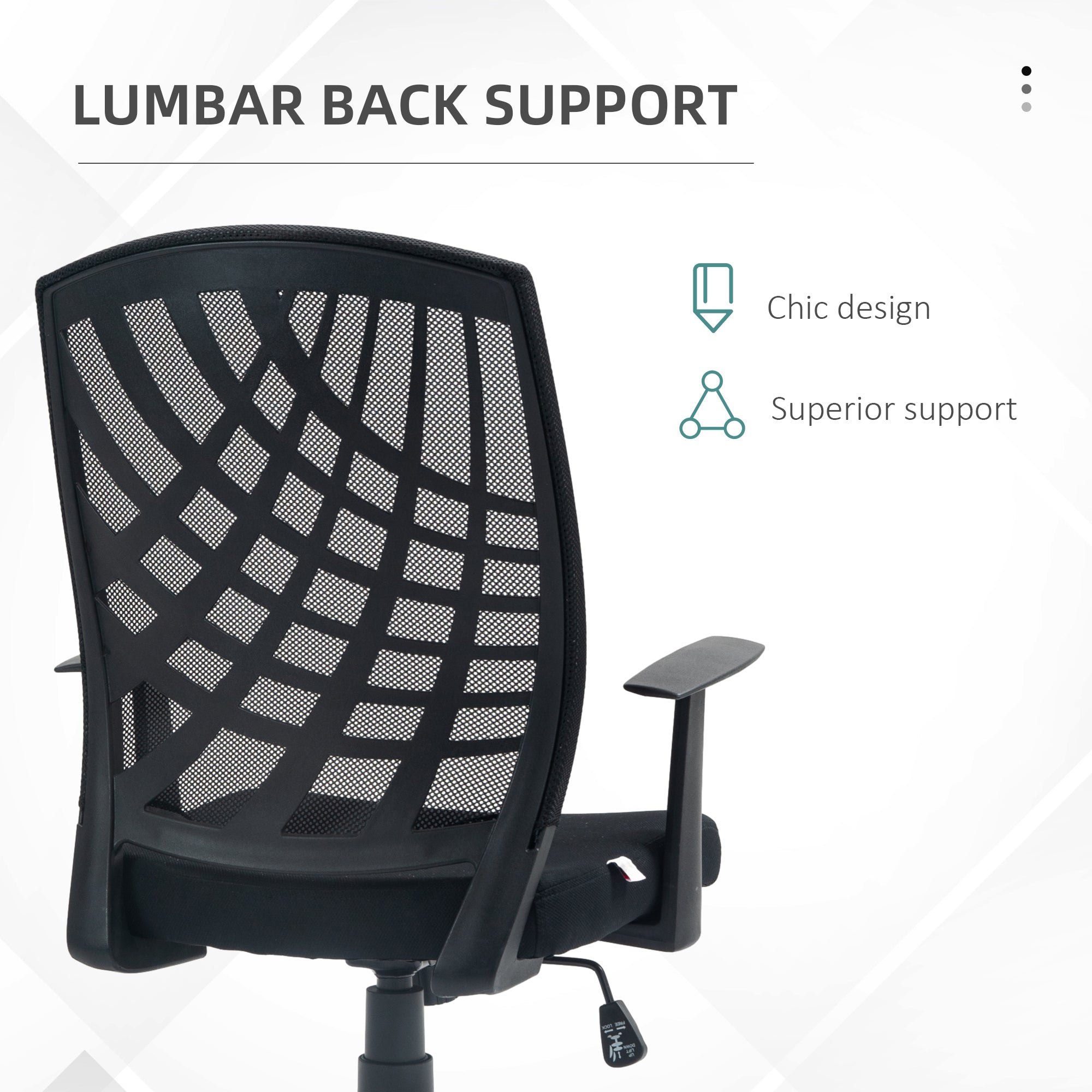 HOMCOM 97.5-106.5cm Adjustable Home Office Chair - Black - anydaydirect