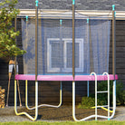 SPORTNOW 12FT Trampoline Spring Cover, Plastic Trampoline Pad Replacement with Elastic Cord, Waterproof, UV Resistant and Tear-Resistant, All-Weather Trampoline Accessories, Pink - anydaydirect