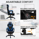 Vinsetto Faux Leather Reclining Gaming Chair, with Footrest - Blue/Black - anydaydirect