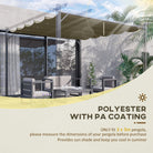 Outsunny Retractable Pergola Shade Cover, Replacement Canopy Fabric for 3 x 3 (m) Pergola, Gazebo Retractable Roof, Tan - anydaydirect