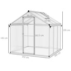 Outsunny 6 x 6ft Aluminium Frame Greenhouse, with Foundation - anydaydirect
