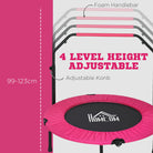 HOMCOM 40" Foldable Mini Fitness Trampoline, with Adjustable Foam Handle, Pink - anydaydirect