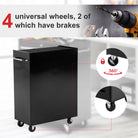 HOMCOM 5-Drawer Tool Chest, Lockable Steel Tool Storage Cabinet with Wheels and Handle Tool Box for Garage, Workshop, Black - anydaydirect