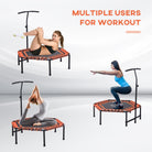 HOMCOM Mini Trampoline W/Adjustable Handle Bar - Black/Orange - anydaydirect