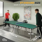 SPORTNOW 9FT Folding Tennis Table, with 8 Wheels, for Indoor Use, Green - anydaydirect