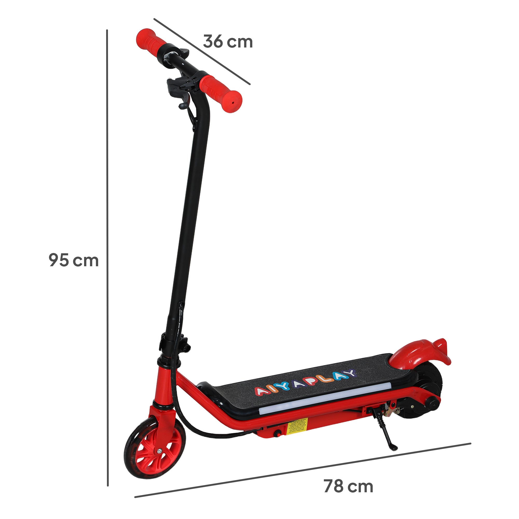 AIYAPLAY Electric Scooter for Kids Ages 6-14, with Dual Brakes, Flash Wheel and Colourful Light, Kids Electric Scooter E Scooter, Up to 12 KM/H & 10 KM, Red - anydaydirect