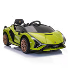 HOMCOM Compatible 12V Battery-powered Kids Electric Ride On Car Lamborghini SIAN Toy with Parental Remote Lights MP3 for 3-5 Years Green - anydaydirect