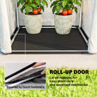 Outsunny Mini Greenhouse, Portable Green House with Roll-Up Door, PE Base, Small Greenhouse, 100 x 100 x 195 cm, White - anydaydirect