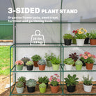 Outsunny Walk-in Greenhouse with Shelves, Small Greenhouse with PE Cover and Roll-up Door, 123 x 187 x 189 cm, White - anydaydirect