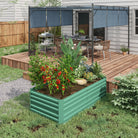Outsunny Raised Beds for Garden, Galvanised Steel Outdoor Planters with Multi-reinforced Rods, 180 x 90 x 59 cm, Light Green - anydaydirect