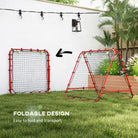 HOMCOM Double Sided Football Rebounder Net, Football Rebound Goal with Five Adjustable Angles, Red - anydaydirect