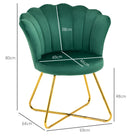 HOMCOM Velvet-Feel Lotus Petal Accent Chair - Green - anydaydirect
