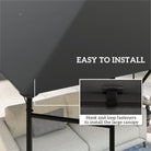 Outsunny 3 x 3(m) Gazebo Canopy Replacement Cover, Garden Gazebo Roof Replacement with Drain Holes, Water Resistant PVC Coating, 370g/?, UPF30+, TOP COVER ONLY, Grey - anydaydirect
