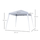 Outsunny 3 M x 3 M Base/ 2.5 M x 2.5 M Top Pop Up Gazebo with Carry Bag, Height Adjustable Slant Leg Party Tent Instant Event Shelter for Garden, Patio, White - anydaydirect