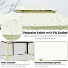 Outsunny 4 x 3 m Aluminum Garden Gazebo, Double Roof Outdoor Gazebo Canopy Shelter with Netting & Curtains for Garden, Lawn, Backyard and Deck, Cream - anydaydirect