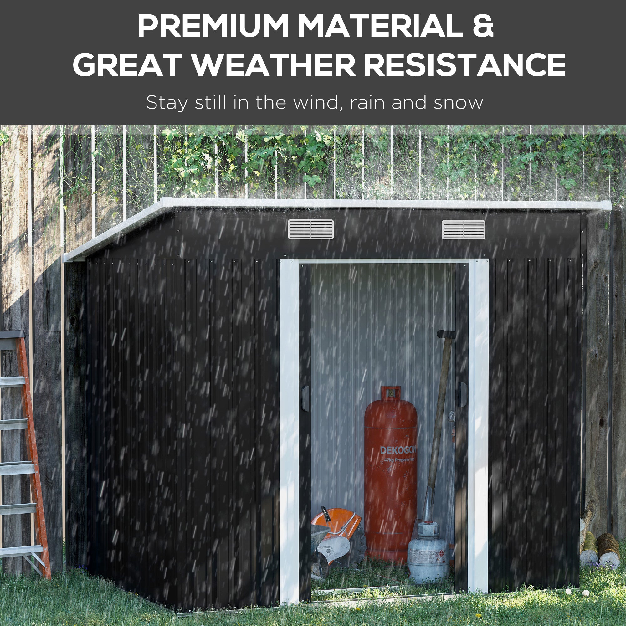 Outsunny 6.8 x 4.3ft Outdoor Garden Storage Shed, Tool Storage Box for Backyard, Patio and Lawn, Black - anydaydirect