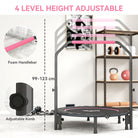 HOMCOM 45" Foldable Mini Fitness Trampoline, with Adjustable Foam Handle, Pink - anydaydirect