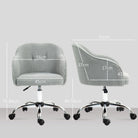 HOMCOM Teddy Fleece Swivel Office Chair - Grey - anydaydirect