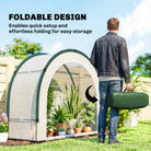Outsunny Foldable Small Greenhouse, Portable Green House Mini Greenhouse with Zipper Door, PE Base, 200 x 80 x 164 cm, Green - anydaydirect