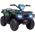 HOMCOM 12V Kids Quad Bike with Forward Reverse Functions, Electric Ride On ATV with Music, LED Headlights, for Ages 3-5 Years - Green - anydaydirect