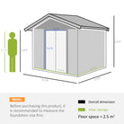 Outsunny 6 x 5 ft Garden Storage Shed Apex Store for Gardening Tool with Foundation and Ventilation, Brown - anydaydirect