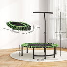 HOMCOM Mini Round Steel Frame Trampoline w/ Adjustable Handle, Green - anydaydirect