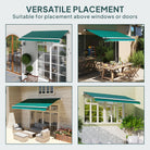 Outsunny Awning Replacement Canopy, Water Resistant UPF 50+ Sun Shade Cover for 3 x 2.5 m Garden Awning (Fabric Only), Green - anydaydirect