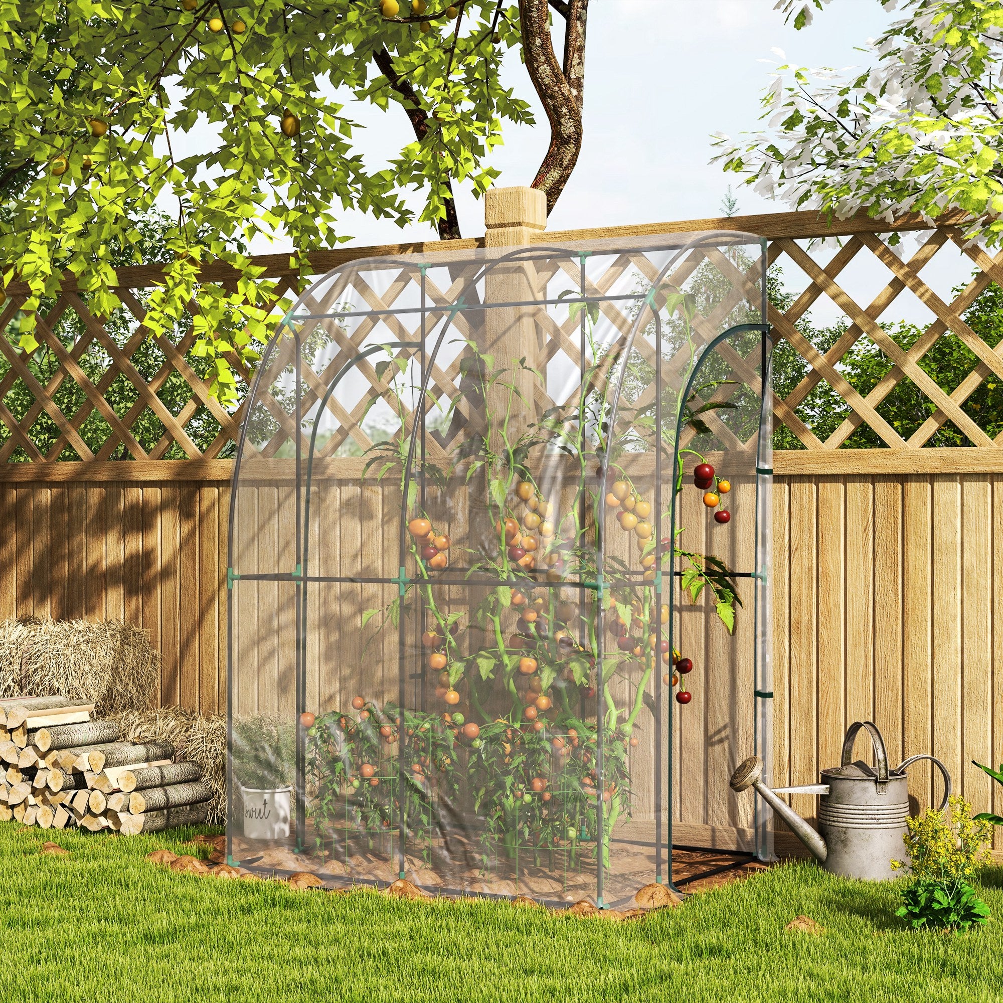 Outsunny 143cm x 118cm Walk-In Lean To Greenhouse, with Accessories - anydaydirect