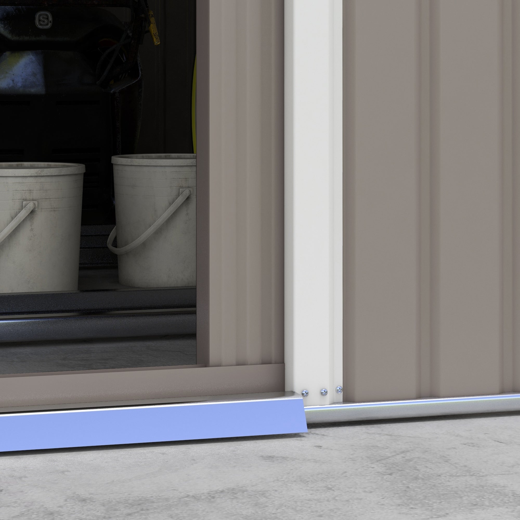 Outsunny 13 x 11ft Garden Metal Storage Shed Outdoor Storage Shed with Foundation Ventilation & Doors, Light Grey - anydaydirect