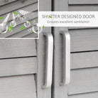 Outsunny Garden Shed Wooden Garden Storage Shed 2 Door Unit Solid Fir Wood Garage Tool Organisation Cabinet, 87L x 46.5W x 96.5Hcm, Grey - anydaydirect