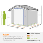 Outsunny 8 x 6.5 ft Metal Garden Storage Shed Apex Store for Gardening Tool with Foundation Ventilation and Lockable Door, Brown - anydaydirect