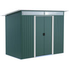 Outsunny Pent Roofed Metal Garden Shed House Hut Gardening Tool Storage w/ Ventilation 260L x 133W x 200Hcm - anydaydirect