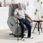 HOMCOM Eight-Point Massage Electric Lift Chair - Light Grey - anydaydirect