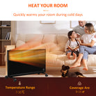 HOMCOM POWER Convector Radiator Freestanding or Wall-mounted Heating with 2 Heat Settings Safety Cut-Off, Black - anydaydirect