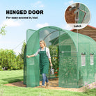 Outsunny 2 x 3 m Walk-in Polytunnel Greenhouse with Hinged Door and 6 Roll Up Mesh Windows, Garden Tunnel Warm House Tent, Green - anydaydirect