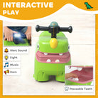 AIYAPLAY Kids Ride On Car, Dinosaur Foot to Floor Slider with Storage, Toddler Walker with Light, Sounds, Green - anydaydirect