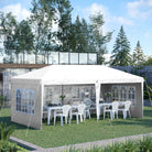Outsunny 3 x 6m Pop Up Gazebo, Height Adjustable Marquee Party Tent with Sidewalls and Storage Bag, White - anydaydirect
