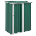 Outsunny 4.7ft x 2.8ft Garden Shed Steel Storage Shed Outdoor Equipment Tool Sloped Roof Door w/ Latch Weather-Resistant Paint Green - anydaydirect