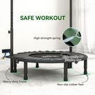 HOMCOM 40" Foldable Mini Fitness Trampoline, with Adjustable Foam Handle, Green - anydaydirect