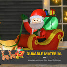 HOMCOM 1.1m Christmas Inflatable Santa Claus on Sleigh, LED Lighted for Home Indoor Outdoor Garden Lawn Decoration Party Prop - anydaydirect