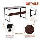 HOMCOM Computer Desk with Storage Shelf, 120 x 60cm Home Office Desk with Metal Frame, Study Table, Easy Assembly, Brown - anydaydirect