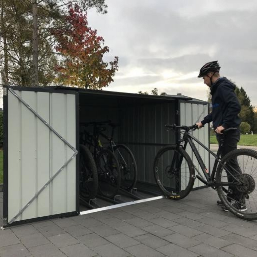 Durable 6x6ft Metal Bicycle Store – Anthracite Grey - anydaydirect